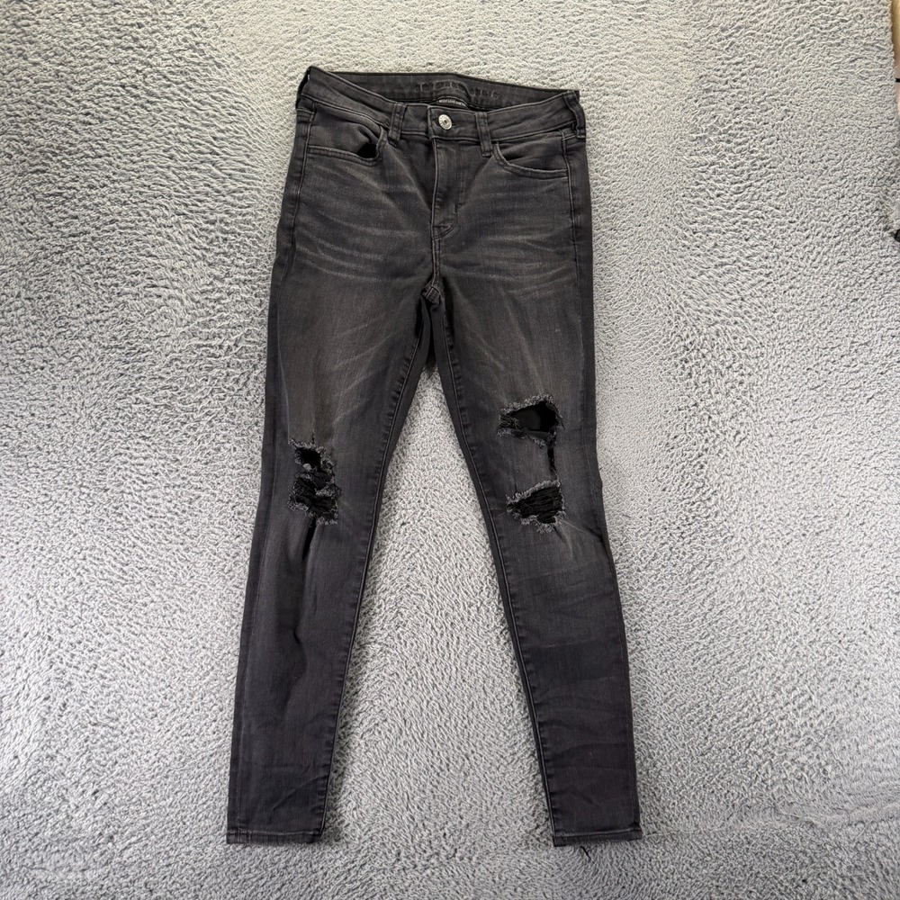 American Eagle Outfitters Next Level Jeans Women's 8 Black Denim Jegging Stretch